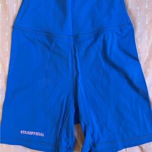Blue High-Waist Bike Shorts